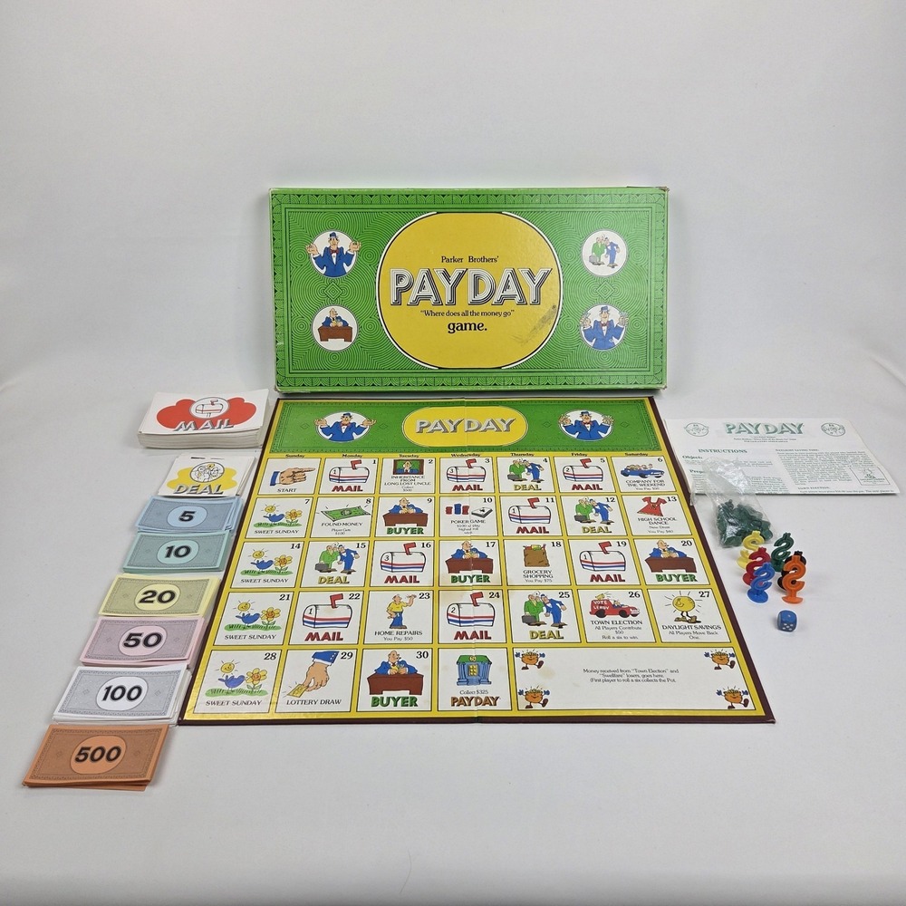 Vintage Payday Board‎ Game 1974 Parker Brothers Complete *Read*